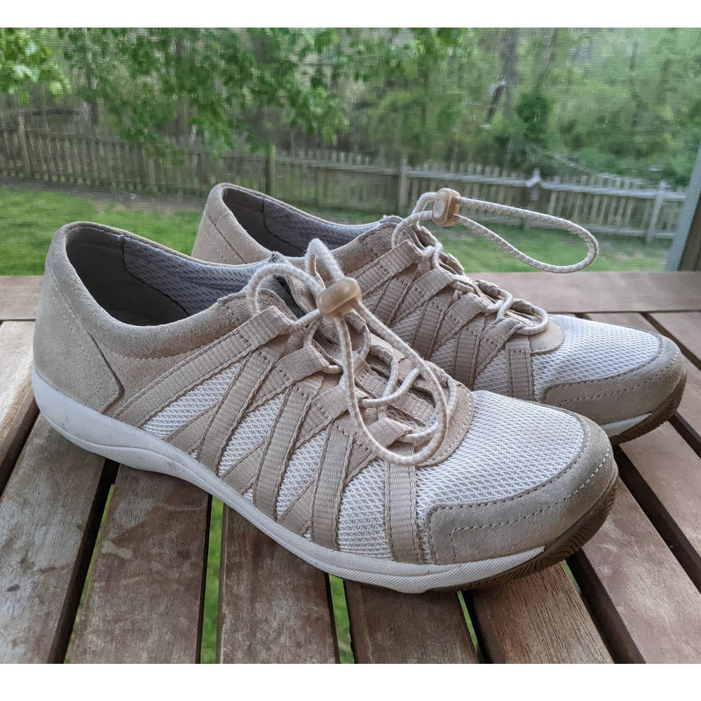 Dansko Honor Women's 37 Tan Comfort Leather Elastic Lace Sneaker 4509211266